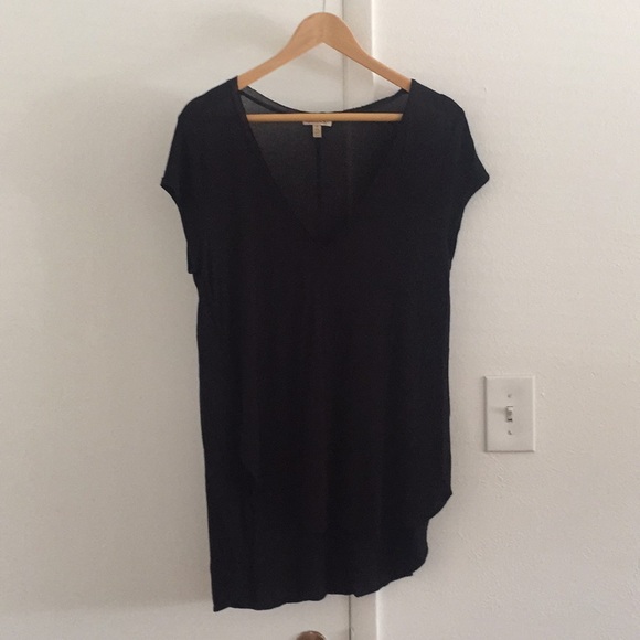 Anthropologie Tops - Anthropologie Black Tee with Deep Side Slit